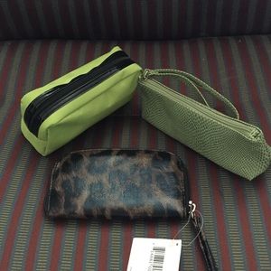 Collection of three small makeup bags