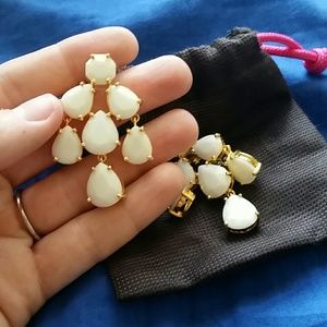 Kate spade earrings white and gold statement