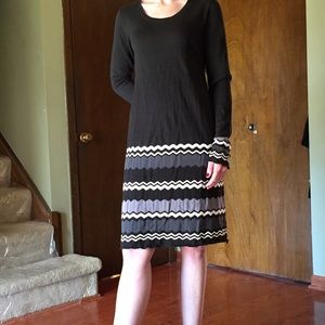 Beautiful NWT sweater dress in black, grey, cream