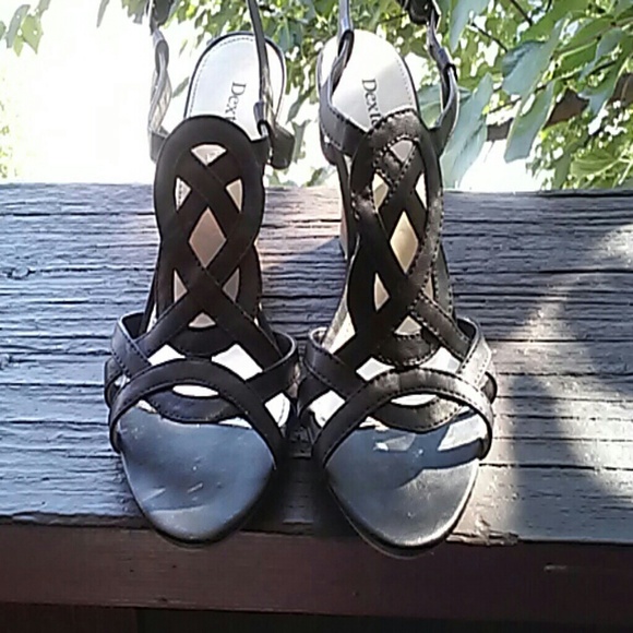 black and beige shoes