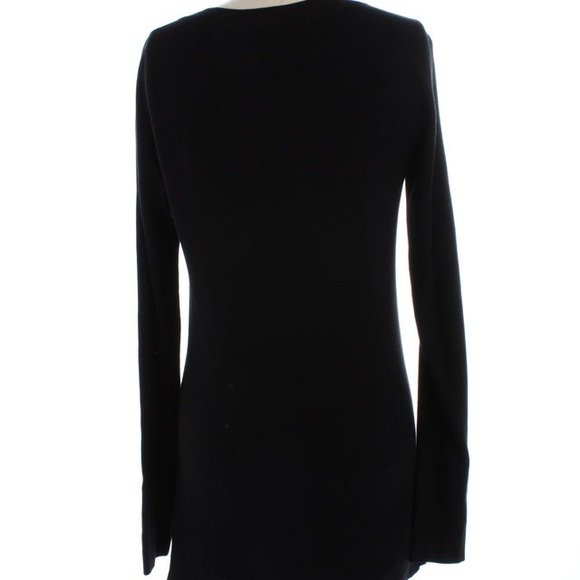 Juicy Couture Black Waffle Knit Flared Henley - Picture 3 of 4