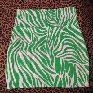 Green zebra skirt