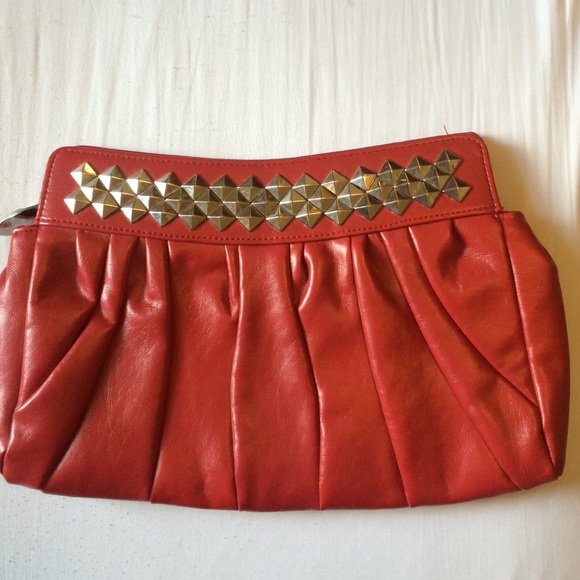 Red Studded Clutch. NWOT