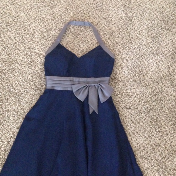 Navy and grey cocktail dress - Picture 2 of 3