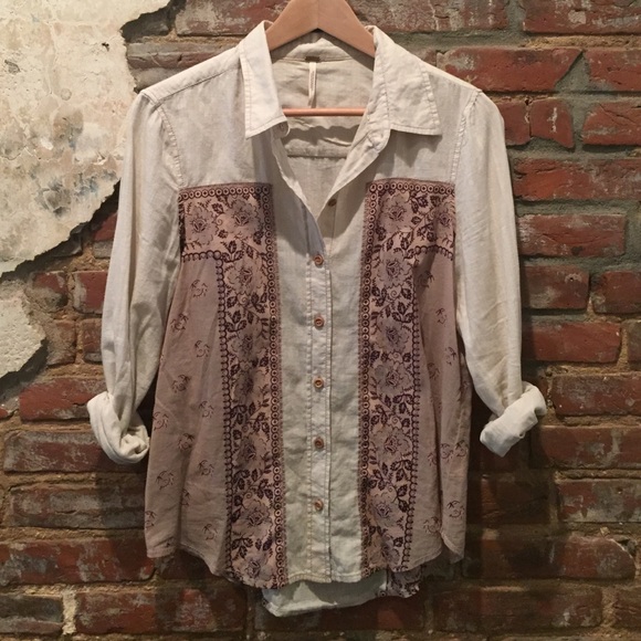 Free People - Woven Bandana Button Down Shirt