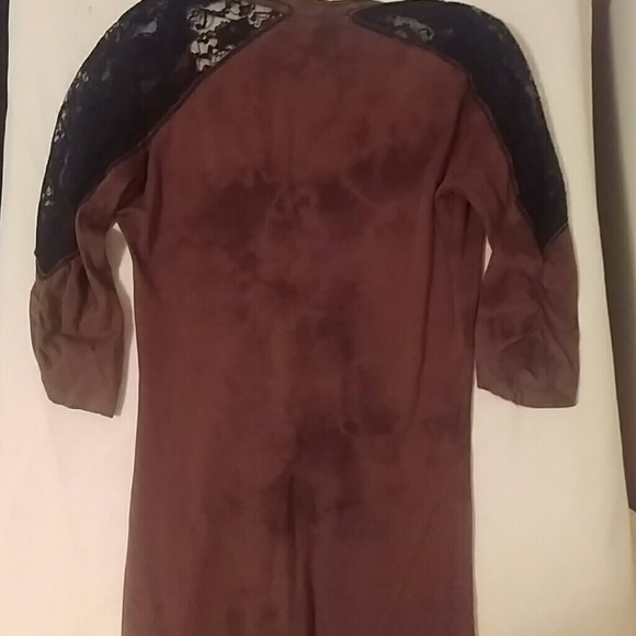 ❌SOLD❌Affliction Lace Ruched Sleeve Shirt - Picture 4 of 4