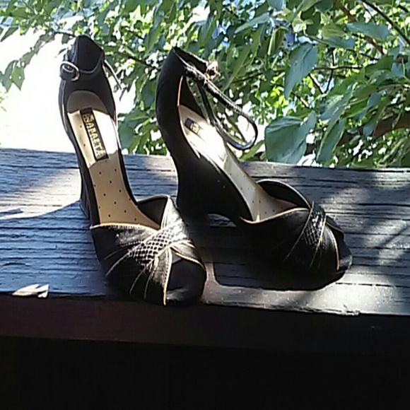 black and gold shoes
