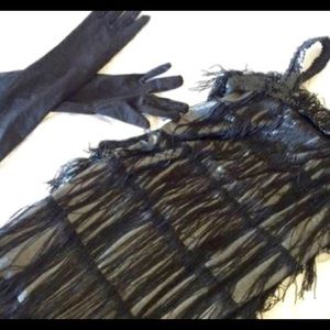 Black/silver Flapper Costume w/ Matching Gloves
