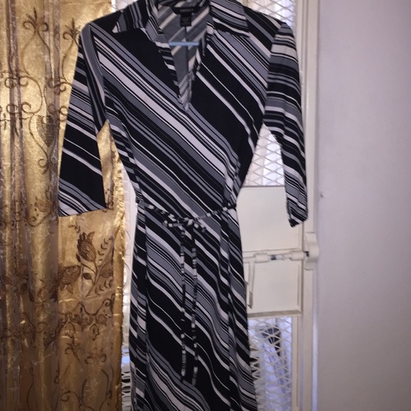 Black and white striped dress