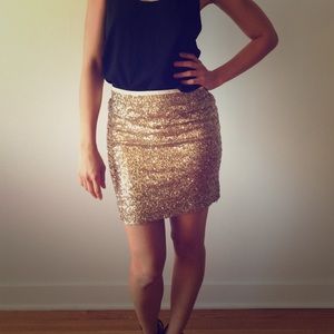 Arden B Gold Sequin Skirt