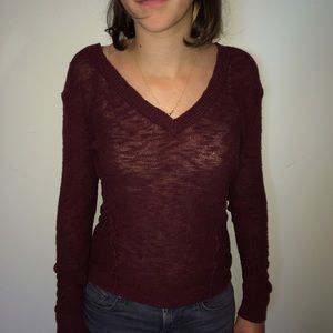 Rubbish Maroon Knit Sweater
