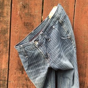 Pinstriped Denim Jeans