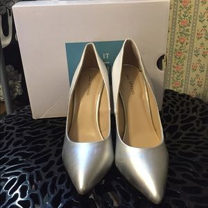 Silver and White Call It Spring Heels NWT