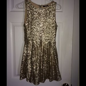 Gold Peplum Dress