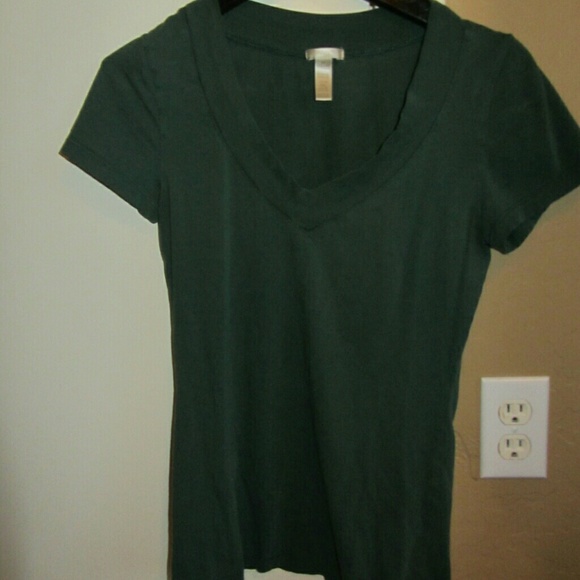 Army green v-neck