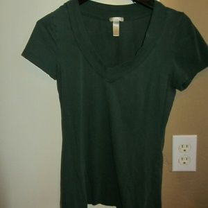 Army green v-neck