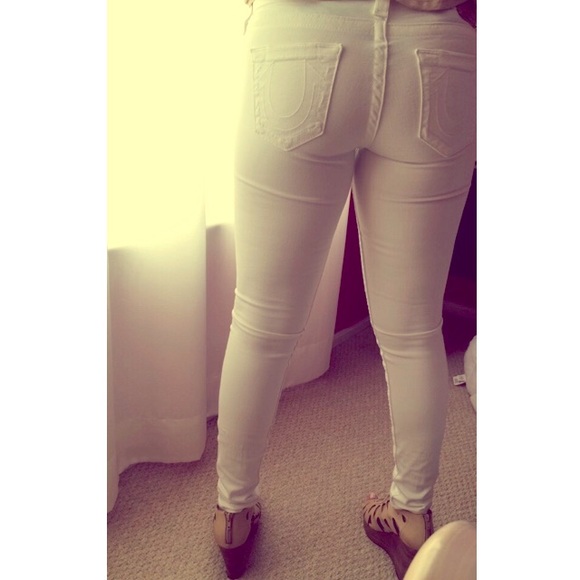 True Religion White "Casey" Jeans