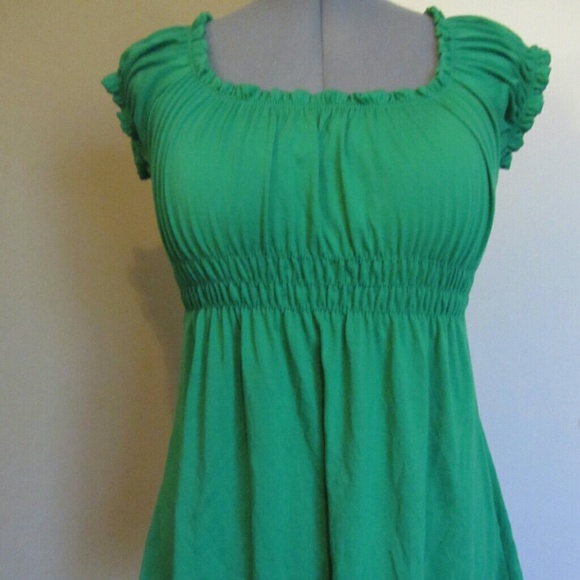 Green ruched babydoll