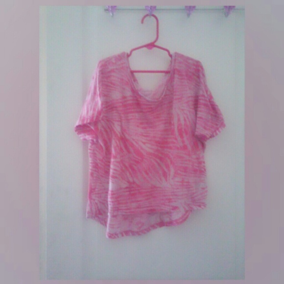Forever 21 Pink/White Zebra Crop Top