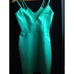 Strappy double v body con dress