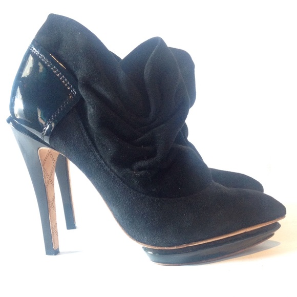 LAMB: Suede Pointed Toe | Platform Ankle Boots - Picture 1 of 4