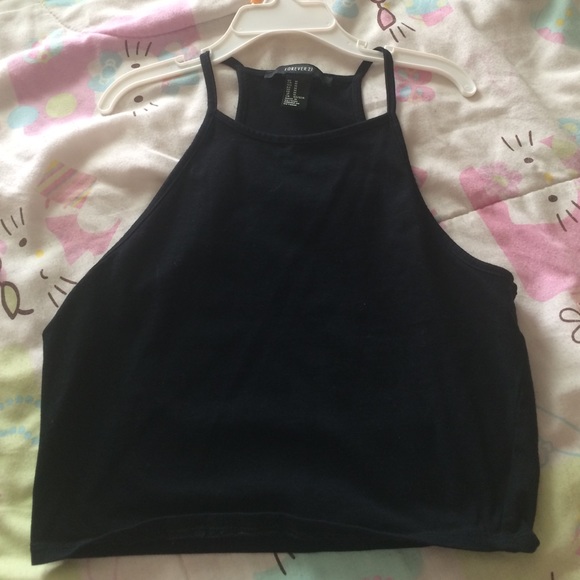 Black Halter Crop Top