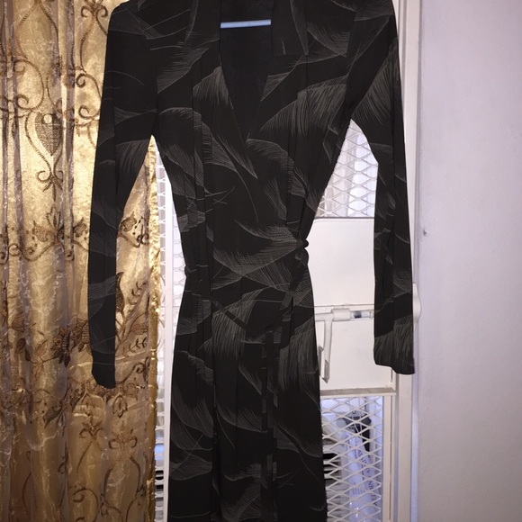 Dark green wrap dress