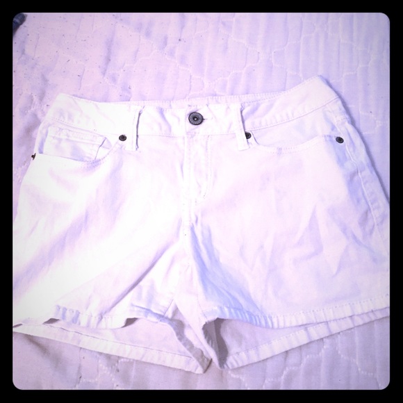 White jean shorts