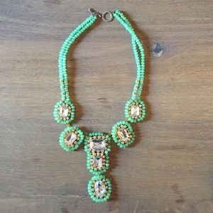 Anthropologie Green Gem Necklace