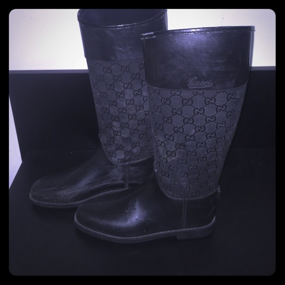 Black Gucci Rainboots size 7.5