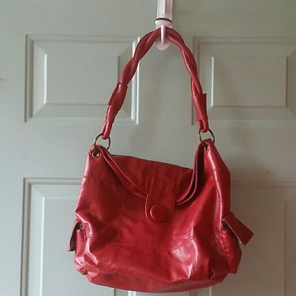 Red Faux leather purse