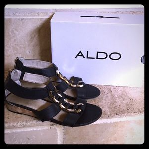 Aldo black and gold sandals