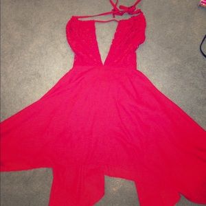 Angl Red Crotchet Dress size Small