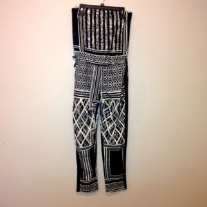 Black and cream printed jumpsuit