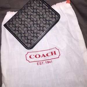 Coach Black Mini Signature Card or Picture Holder