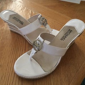 Michael Kors white wedges