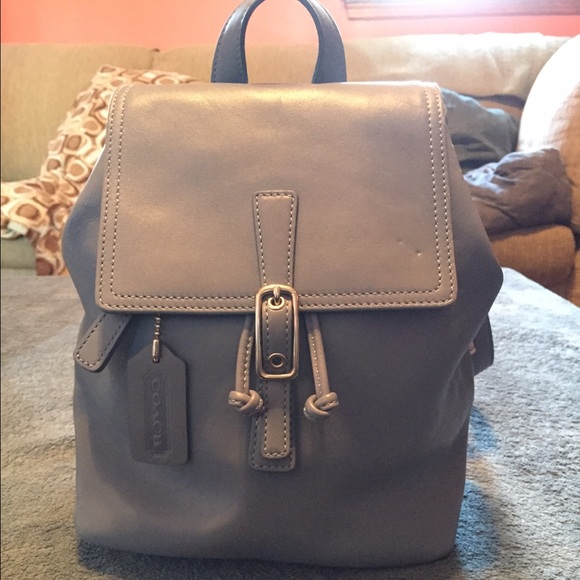 Baby blue coach backpack