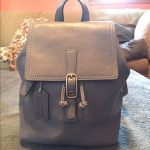 Baby blue coach backpack
