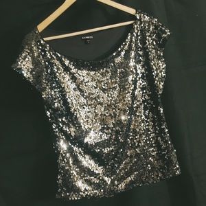 Silver sequins top