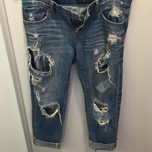 Lucky brand ripped cropped Capri jeans