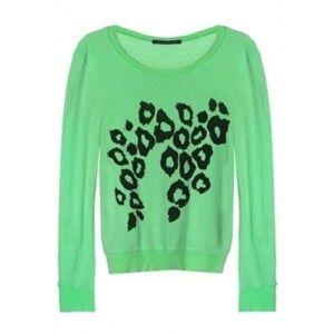 WILDFOX GREEN LEOPARD BAGGY BEACH JUMPER