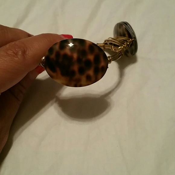 💖Leopard stone wire bangle - Picture 2 of 2
