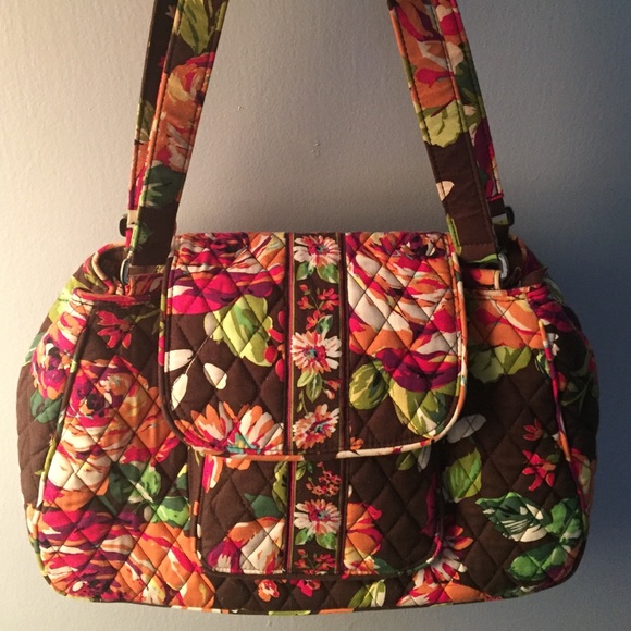 Vera Bradley English Rose Brown Handbag