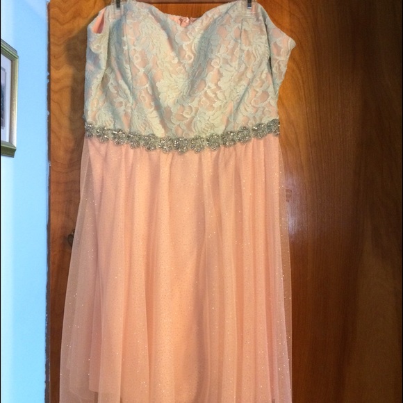 Deb pink and aqua homecoming dress size 22
