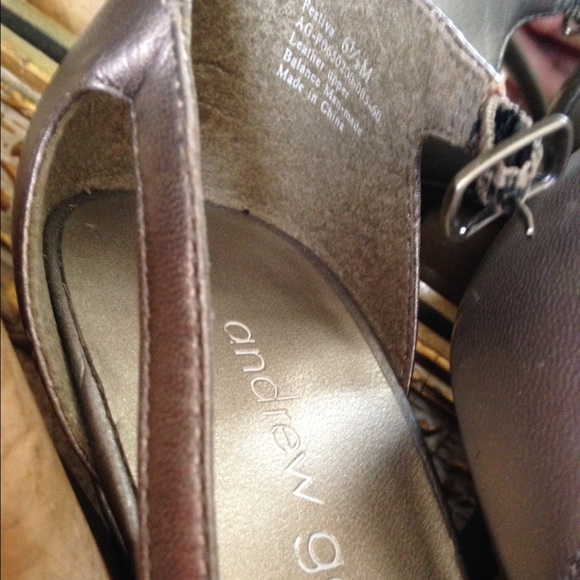 Pewter Metallic Gray Gem Open Toe Heels - Picture 4 of 4