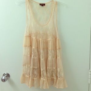 Topshop lace top in soft blush