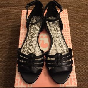 GIANNI BINI "GET REAL" Black Leather Sandals