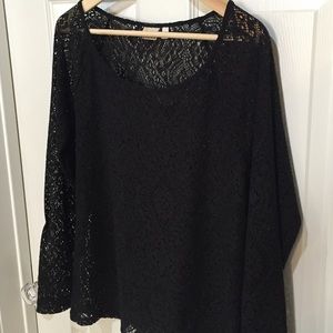Long sleeve Black crochet thin sweater