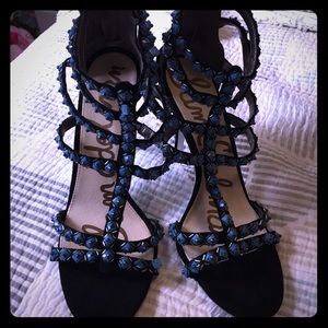 Sam Edelman blue bead heels size 8