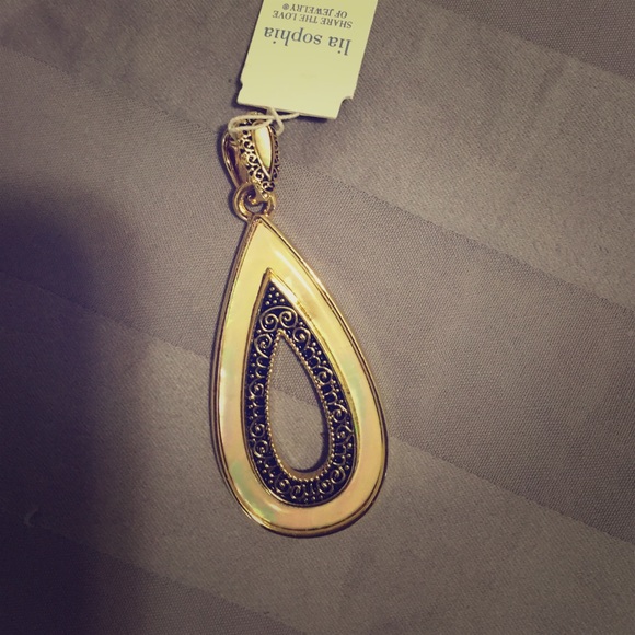 Lia Sophia mother of pearl necklace charm